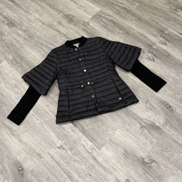 Soia & Kyo Women's S Macy Light Down Knit Jacket Elbow Sleeves Semi Fitted Black - Picture 13 of 16